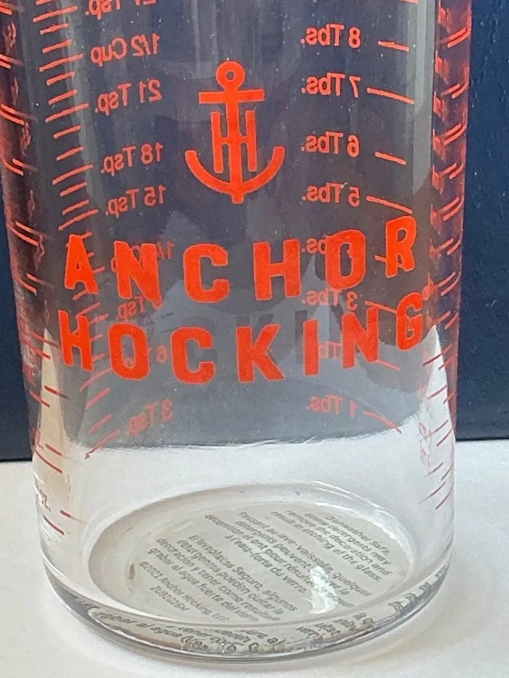NWT Anchor Hocking 5 oz Glass Measuring Cup Tumbler Mini Liquid Measure Red
